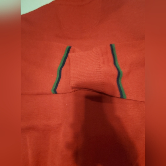 ALEXANDER'S VINTAGE RARE Cardigan en laine rouge uni avec logo tissé fils doré - Picture 8 of 9